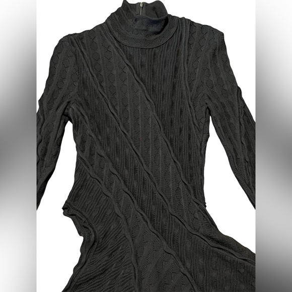 Givenchy Women’s Asymmetrical Open Knit Black Mock Neck Sweater Size XS - Picture 10 of 16